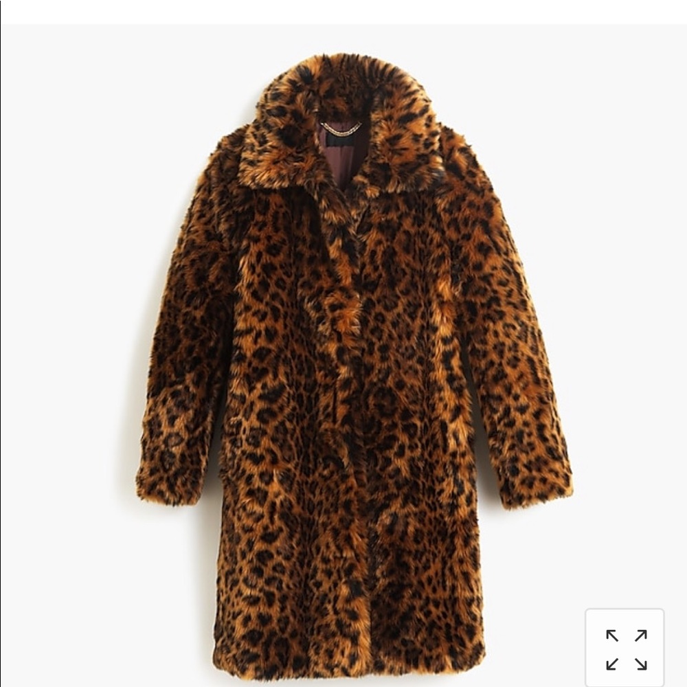 NWOT J. Crew Faux-Fur Leopard Coat
